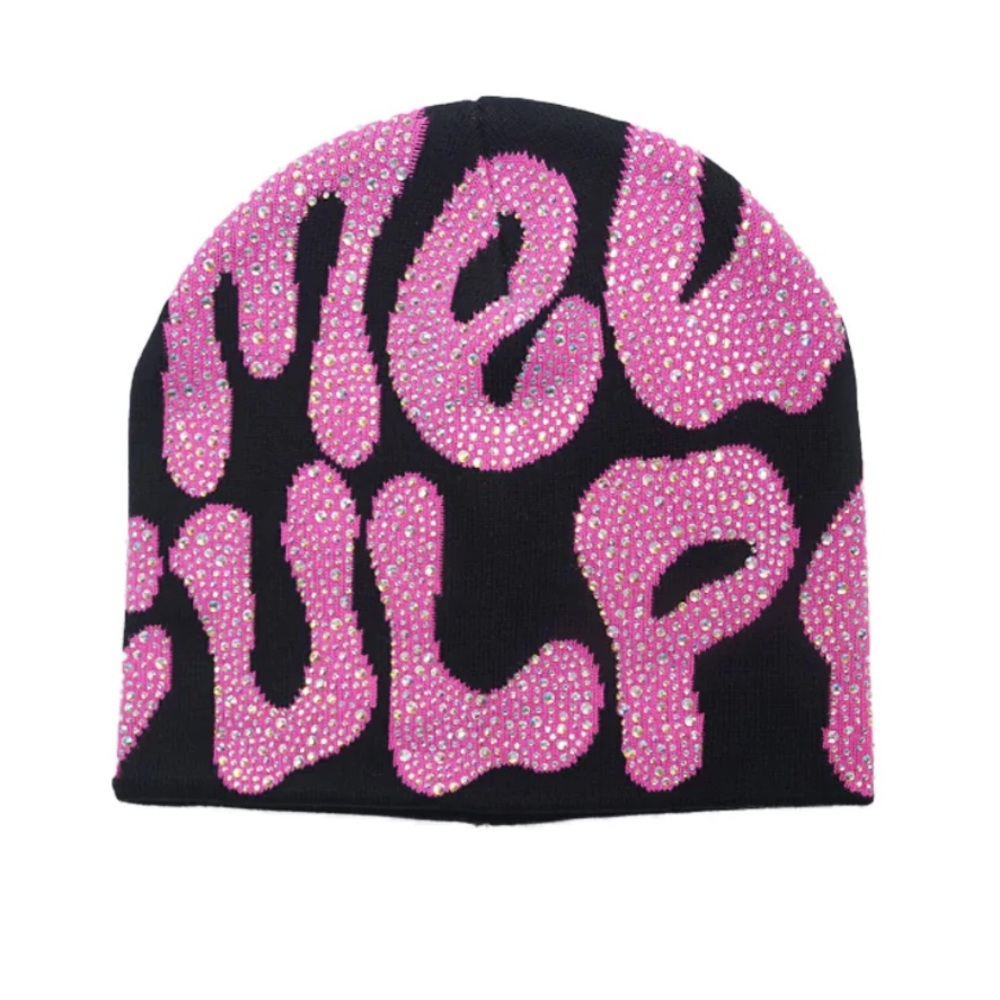 MEA CULPA RHINESTONE FUN DAY BEANIE BRAND NEW PINK